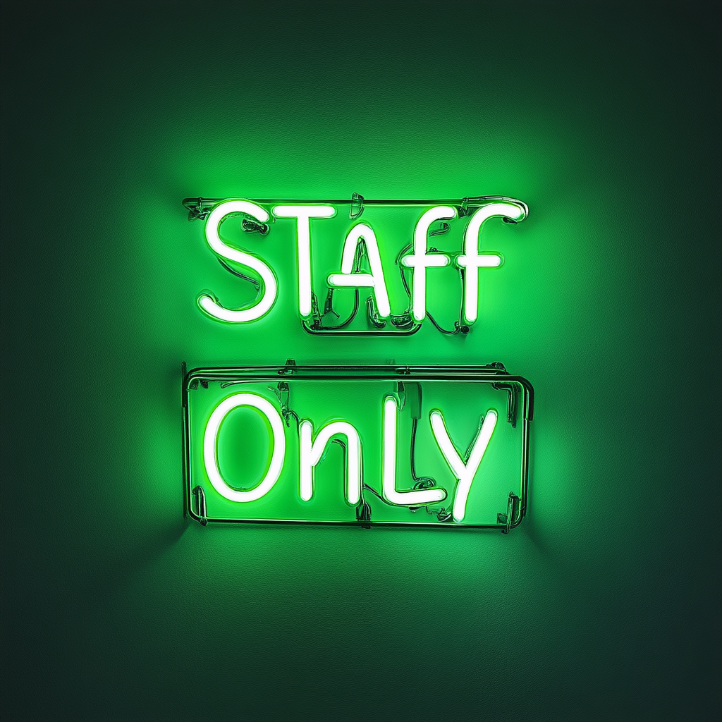 Staff Only - Green Neon Sign, 24 Inches