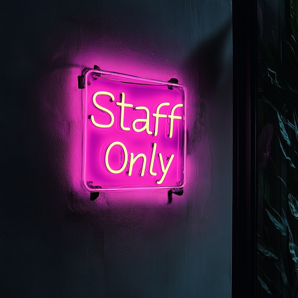 Staff Only - Pink Neon Sign, 18 Inches