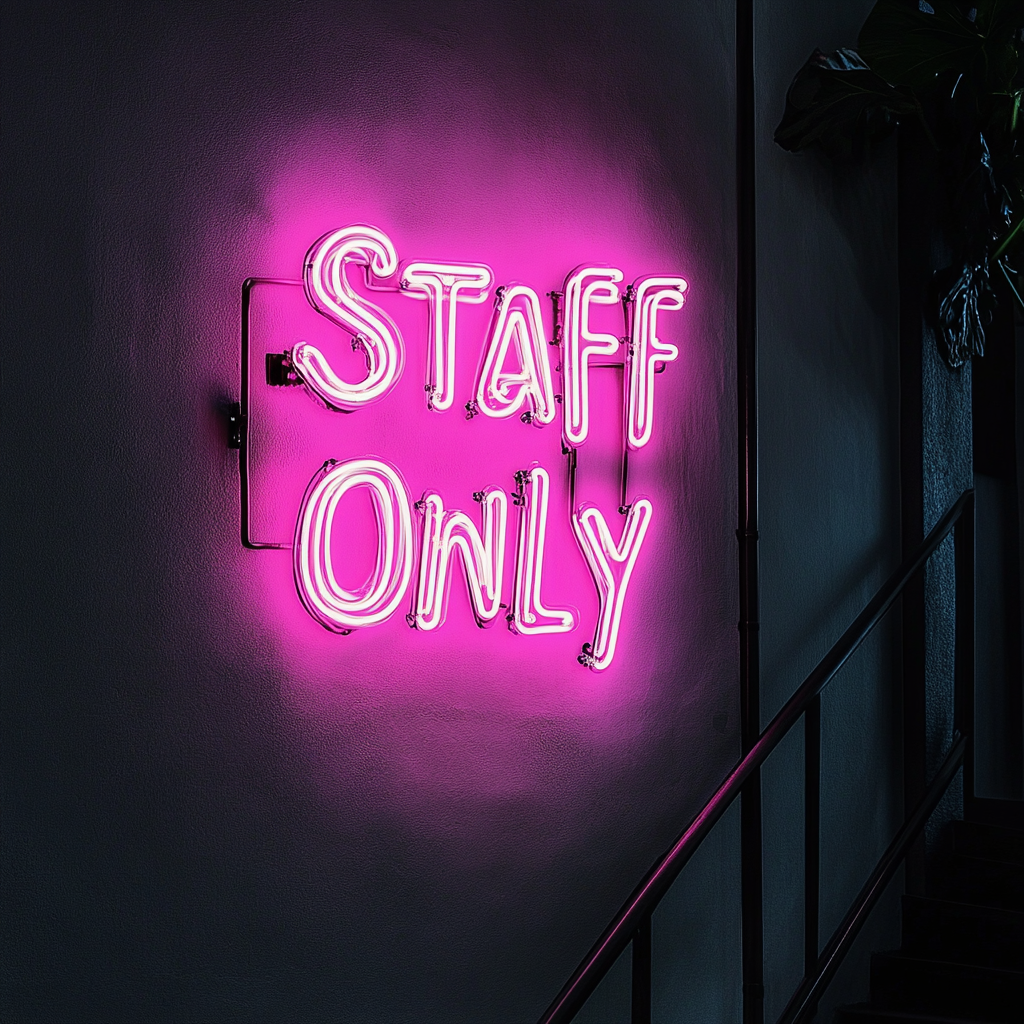 Staff Only - Pink Neon Sign, 24 Inches