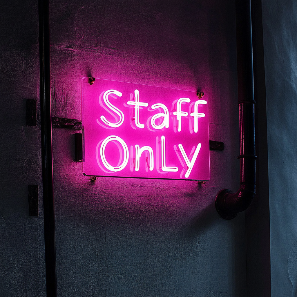 Staff Only - Pink Neon Sign, 18 Inches