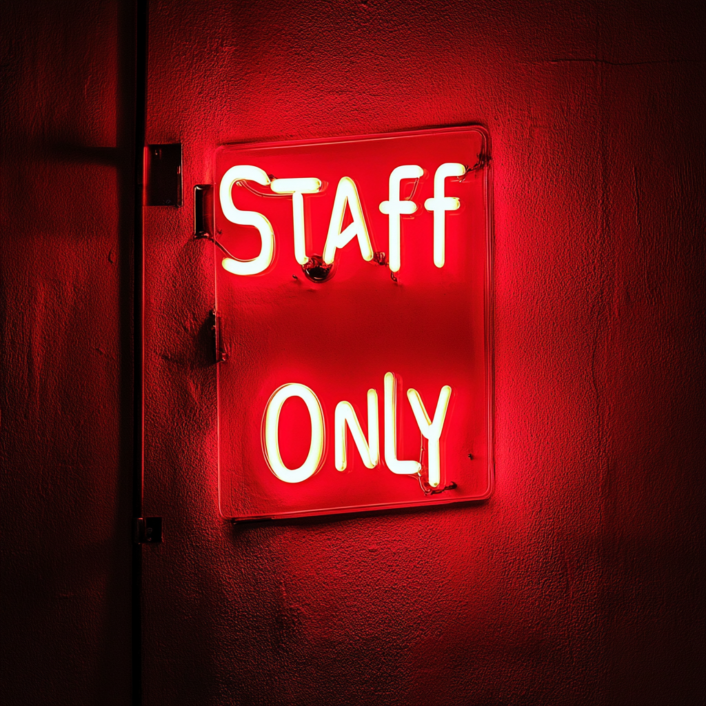 Staff Only - Red Neon Sign, 18 Inches