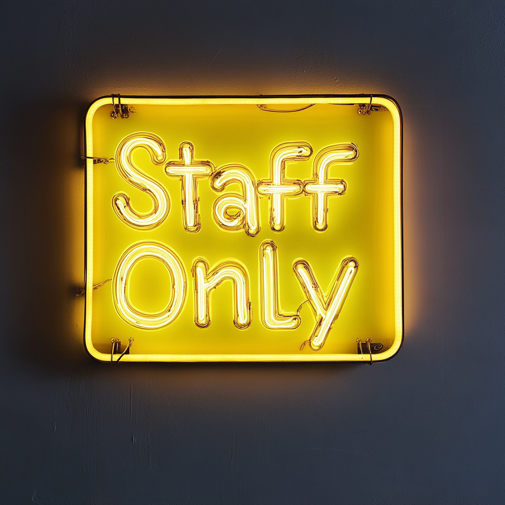 Staff Only - Yellow Neon Sign, 24 Inches