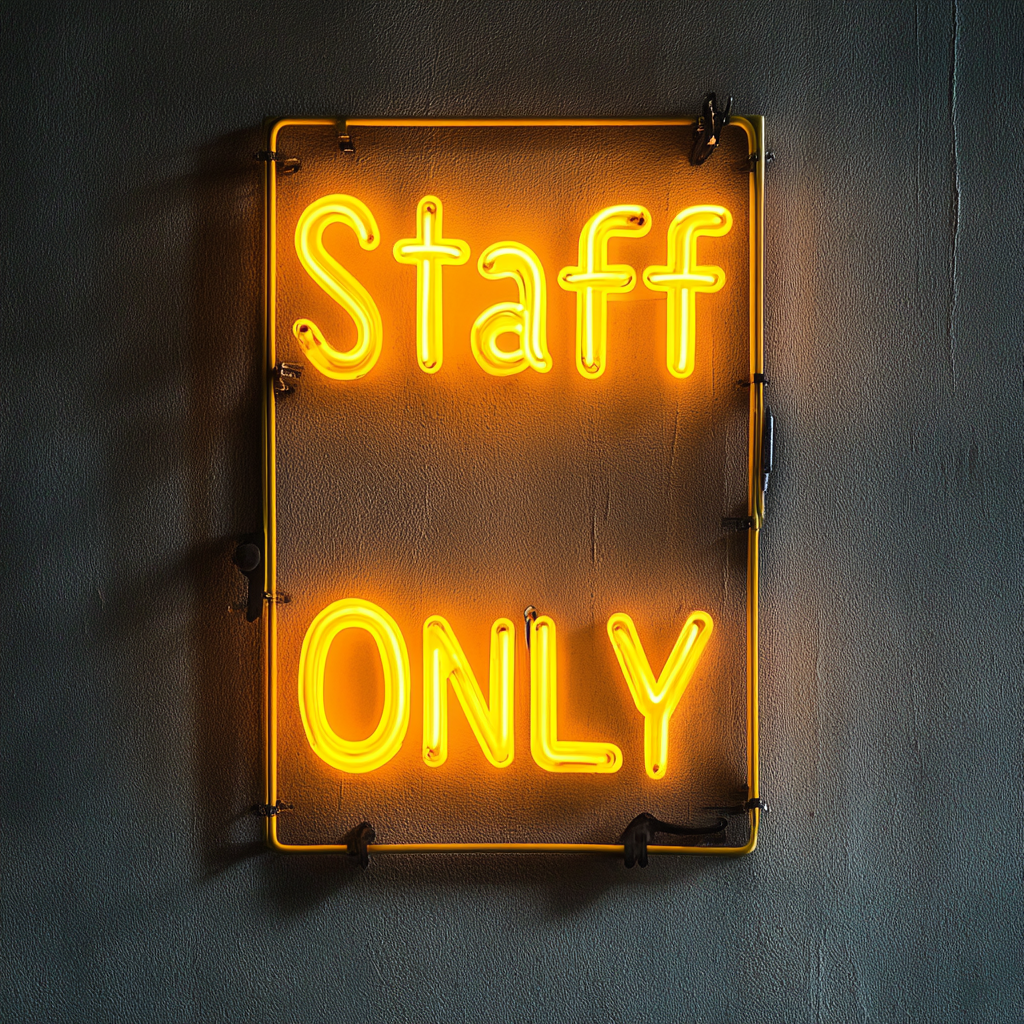 Staff Only - Yellow Neon Sign, 24 Inches