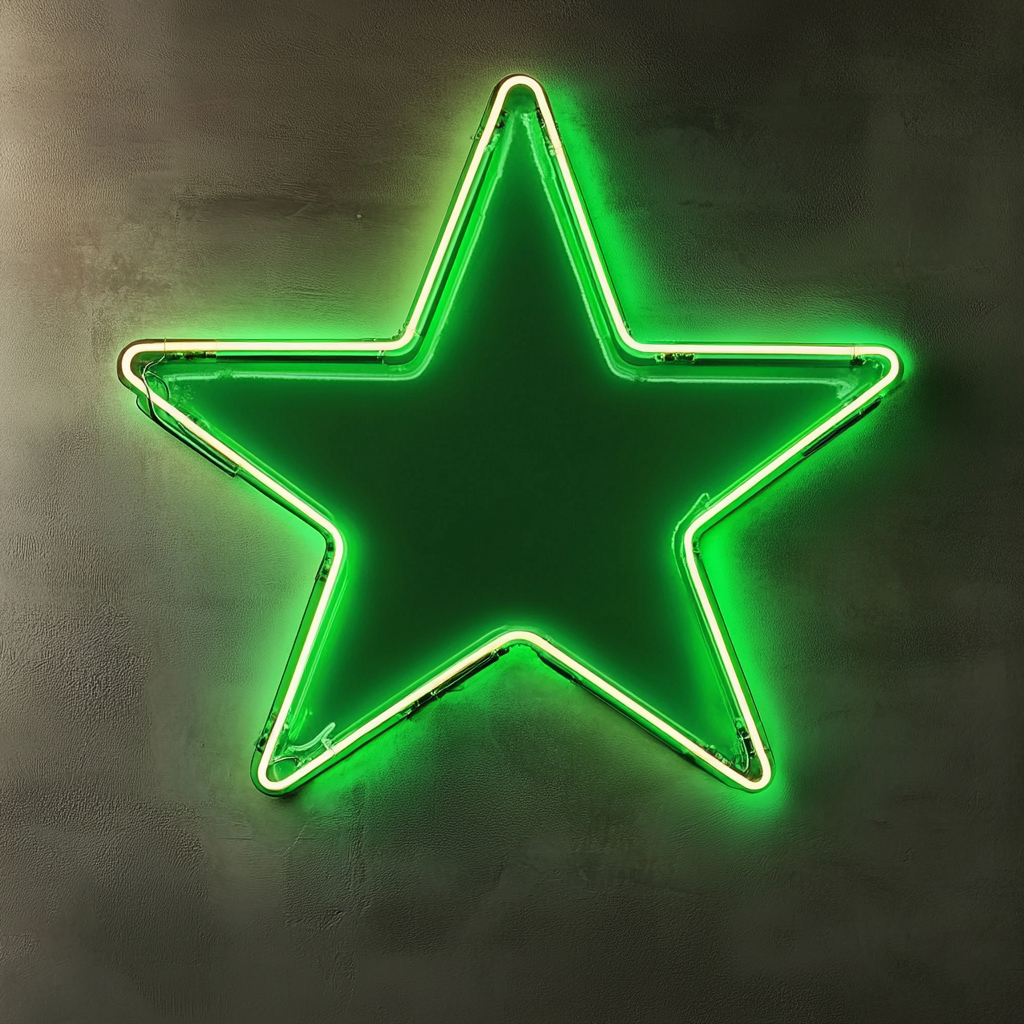 Star - Green Neon Sign, 24 Inches