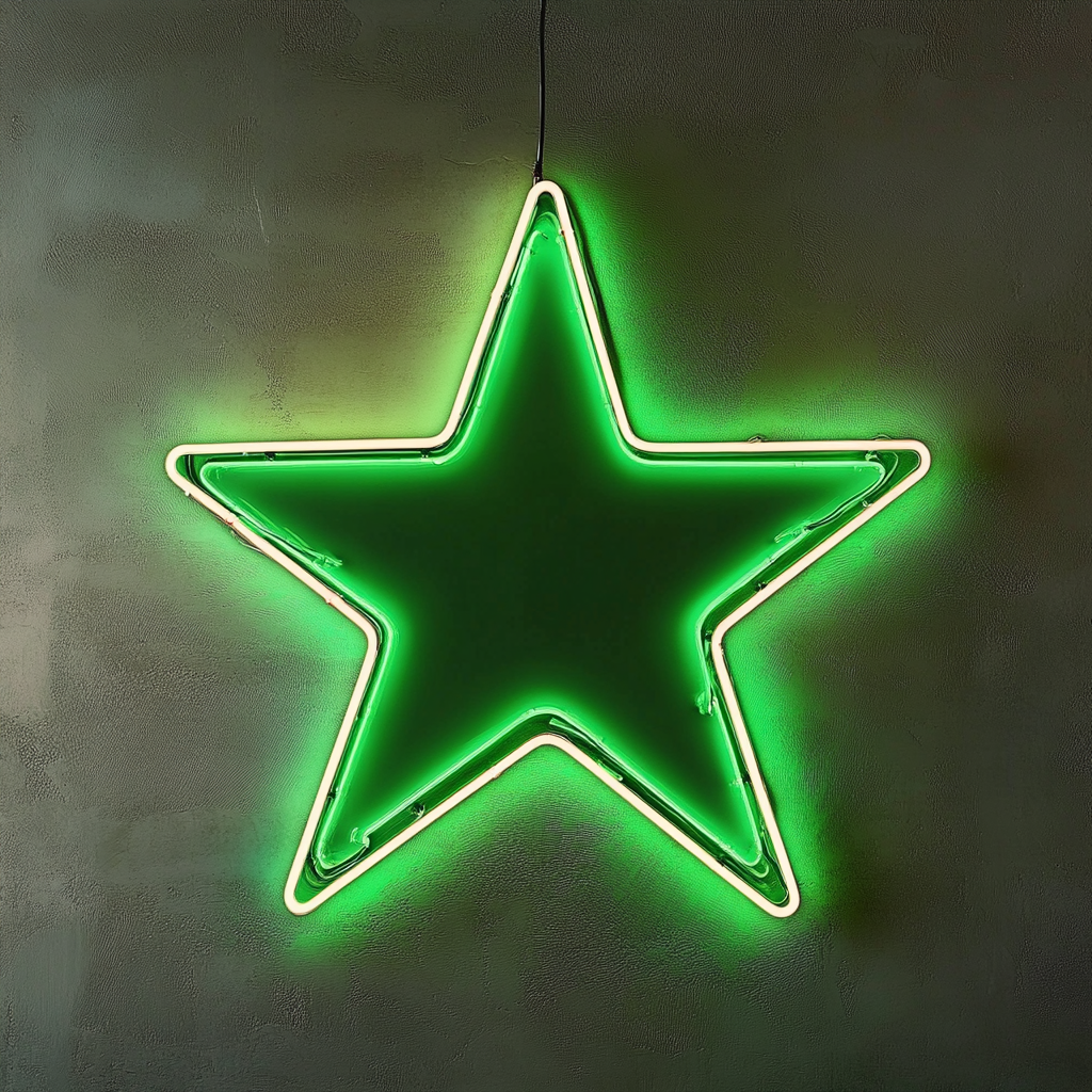 Star - Green Neon Sign, 18 Inches