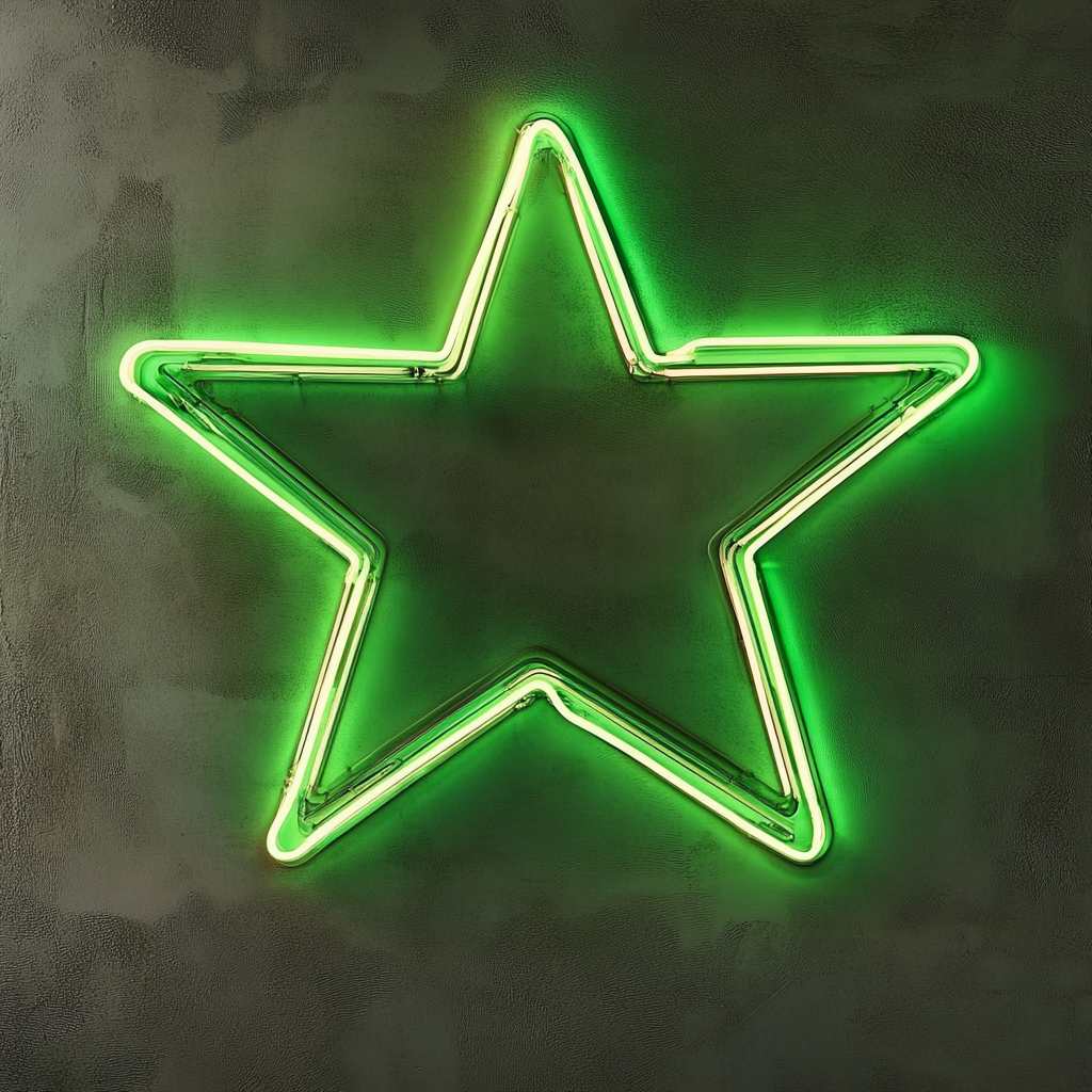 Star - Green Neon Sign, 18 Inches