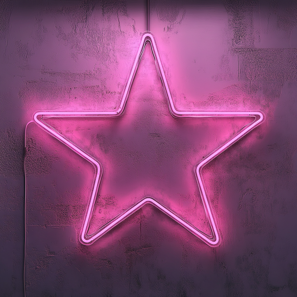 Star - Pink Neon Sign, 24 Inches