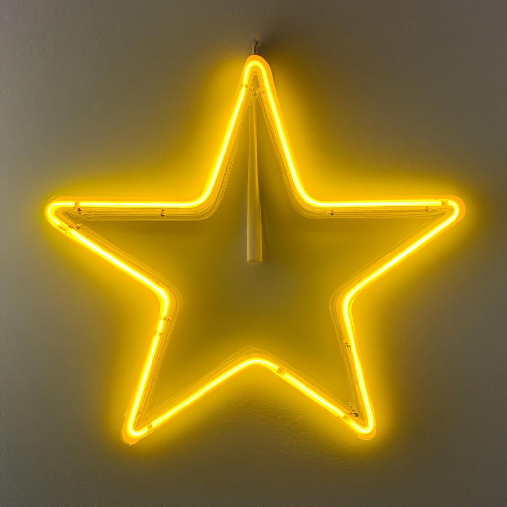 Star - Yellow Neon Sign, 18 Inches