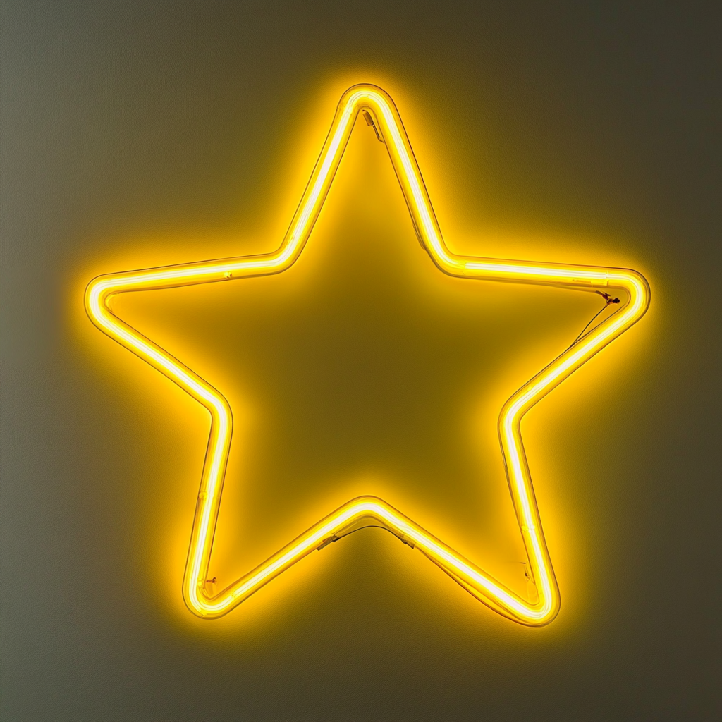 Star - Yellow Neon Sign, 18 Inches