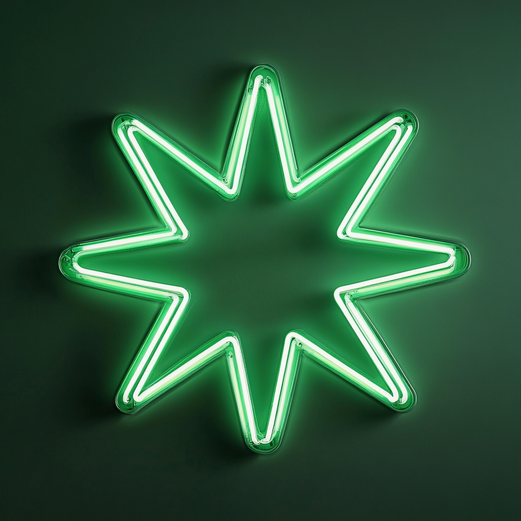 Starburst - Green Neon Sign, 18 Inches