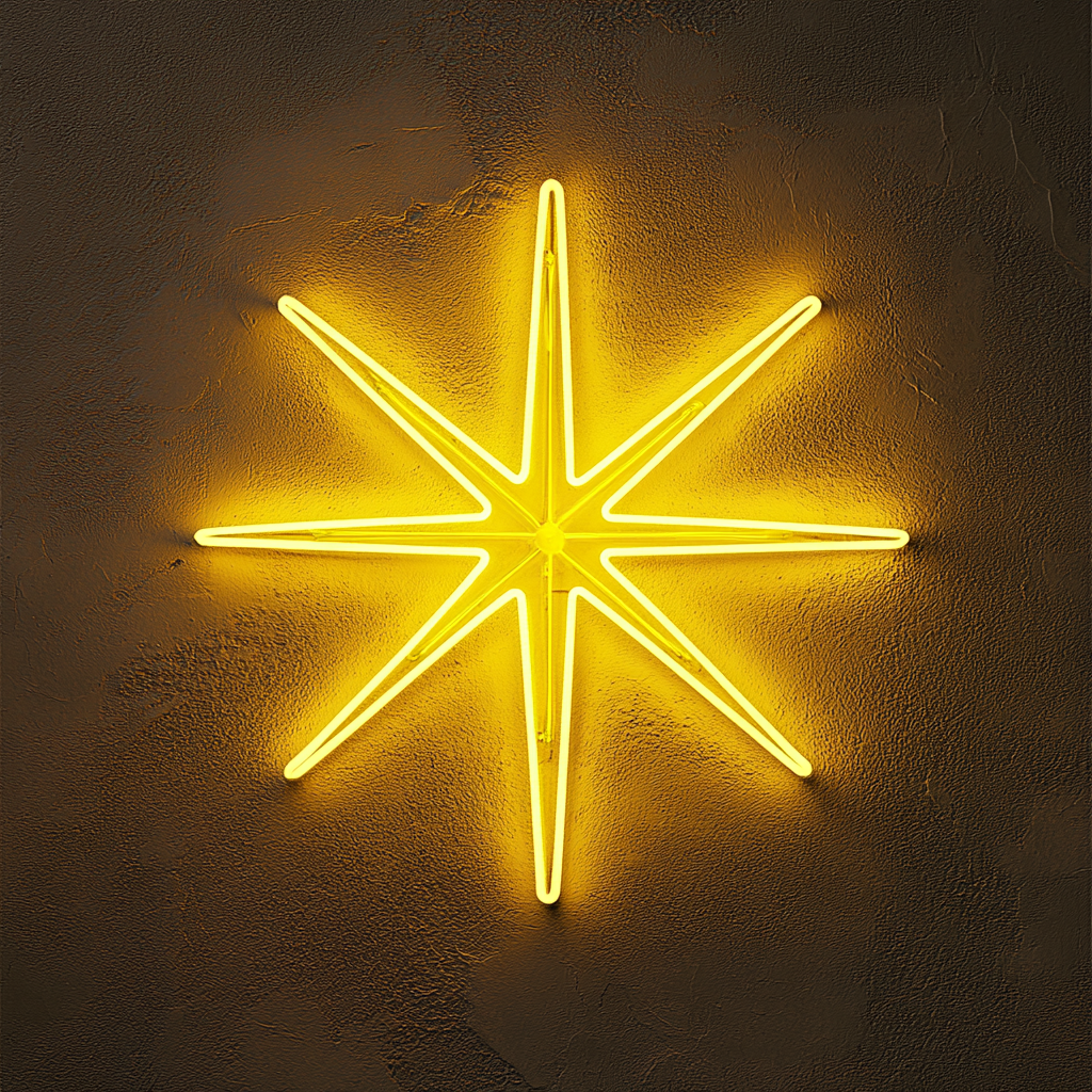 Starburst - Yellow Neon Sign, 18 Inches