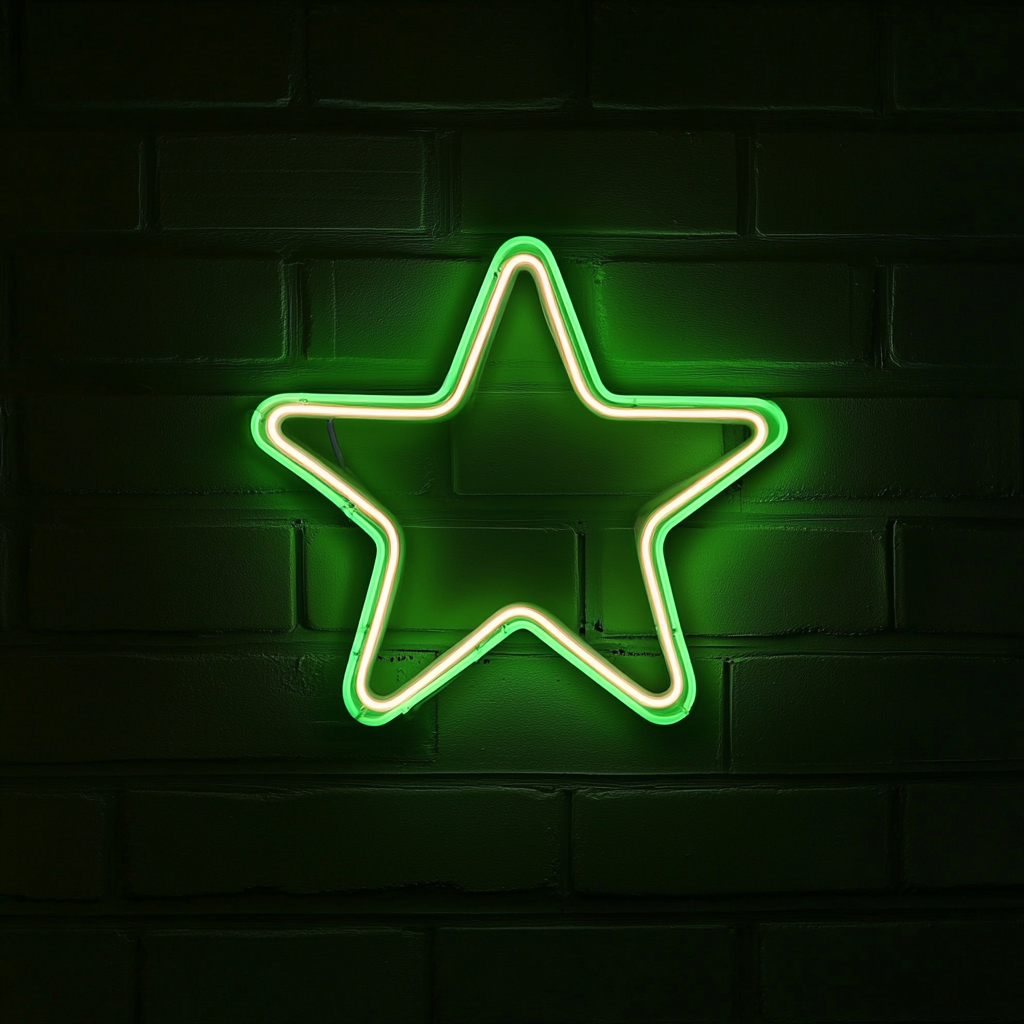 Starry Night - Green Neon Sign, 24 Inches