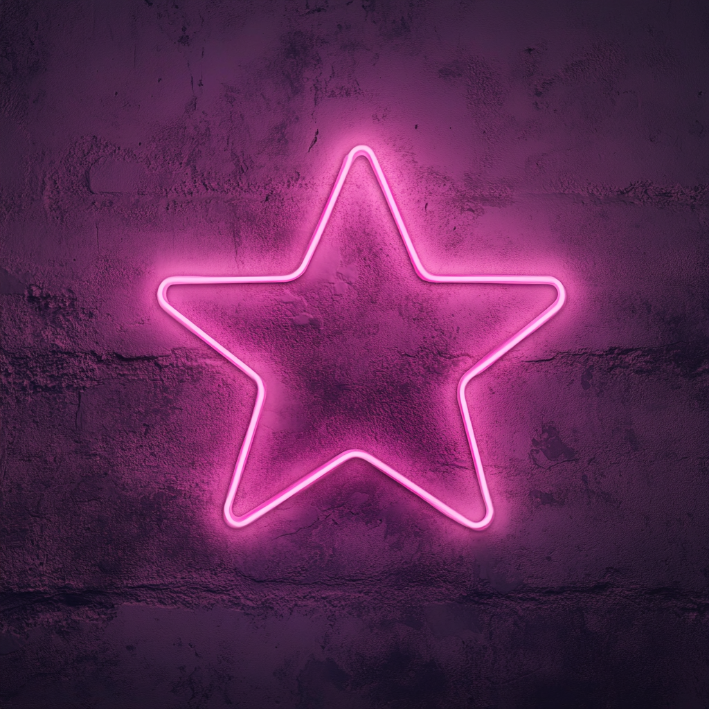 Starry Night - Pink Neon Sign, 18 Inches