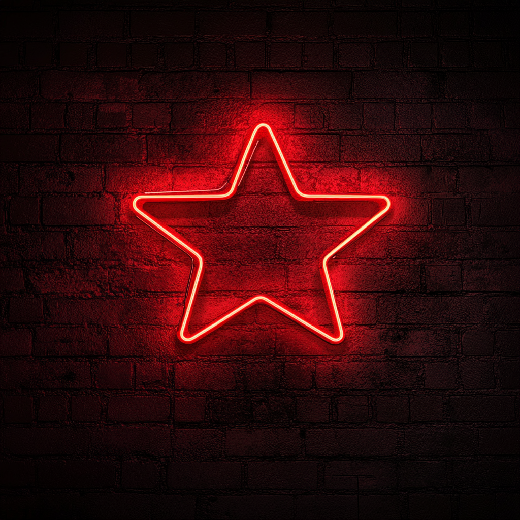 Starry Night - Red Neon Sign, 18 Inches