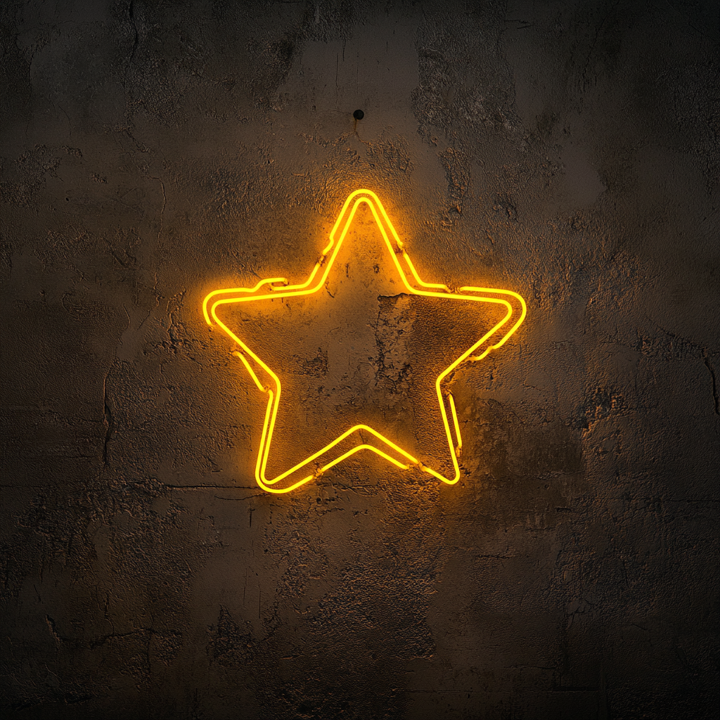 Starry Night - Yellow Neon Sign, 18 Inches