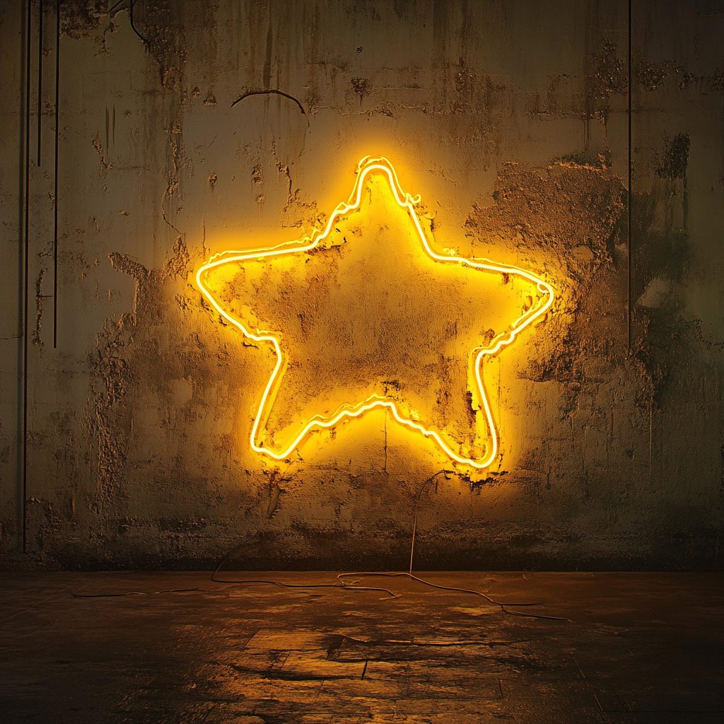 Starry Night - Yellow Neon Sign, 18 Inches