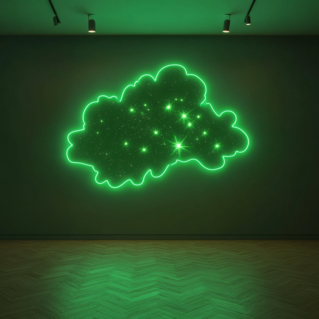 Starry Sky - Green Neon Sign, 18 Inches