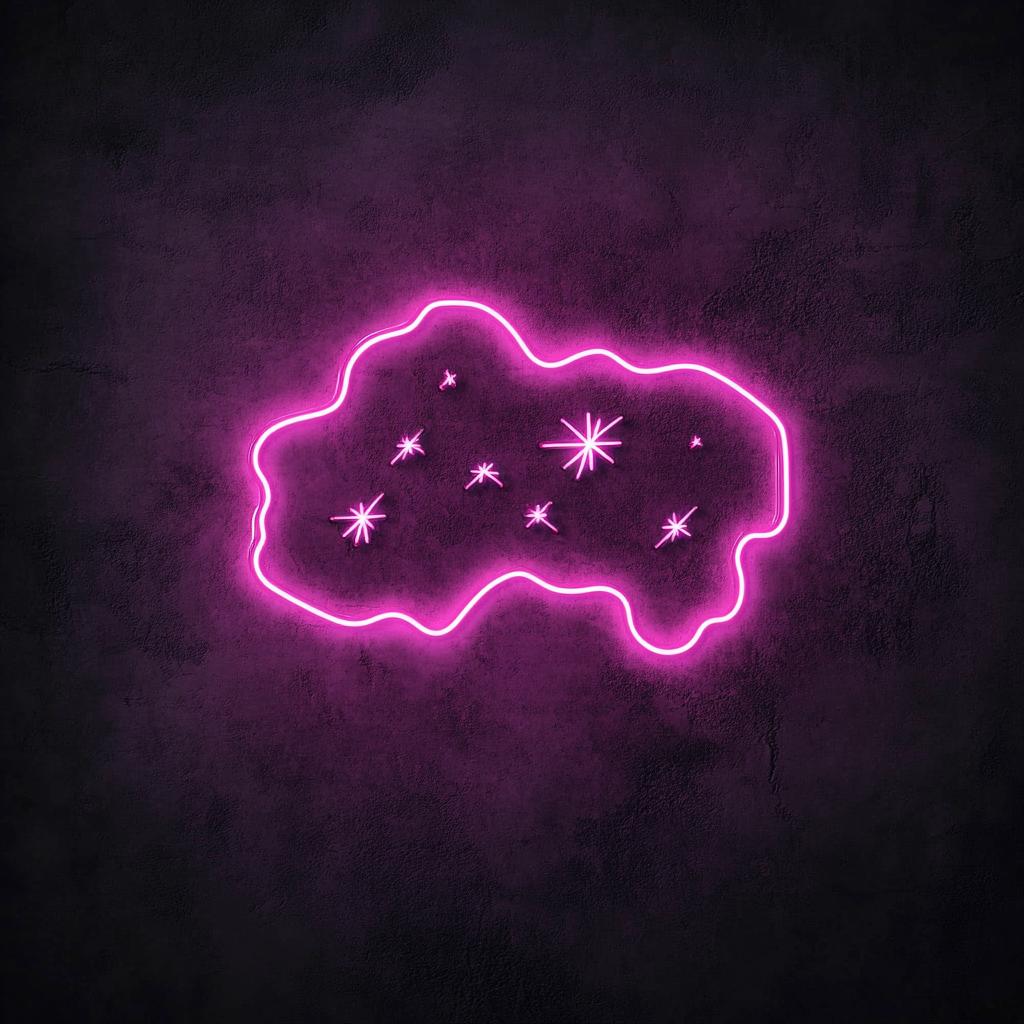 Starry Sky - Pink Neon Sign, 18 Inches