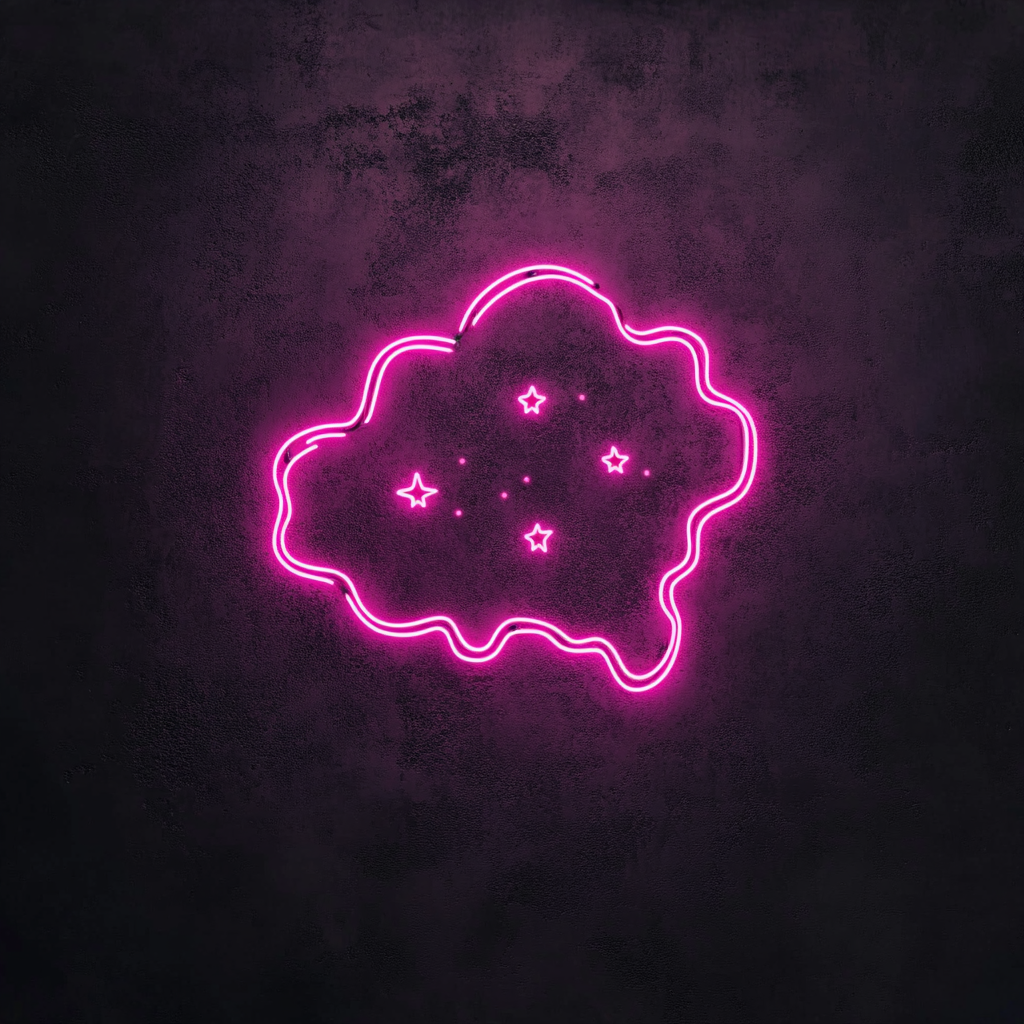 Starry Sky - Pink Neon Sign, 18 Inches