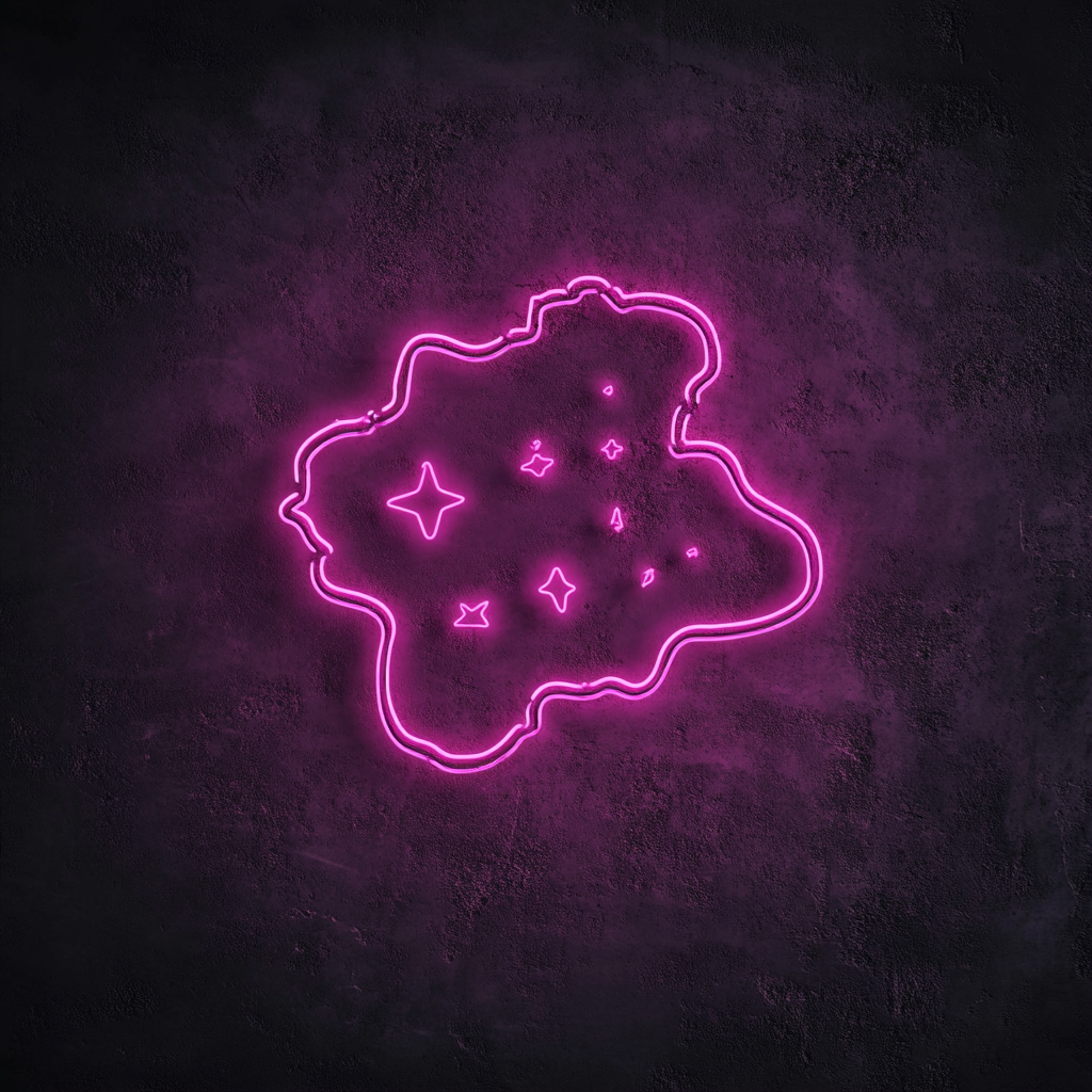 Starry Sky - Pink Neon Sign, 18 Inches