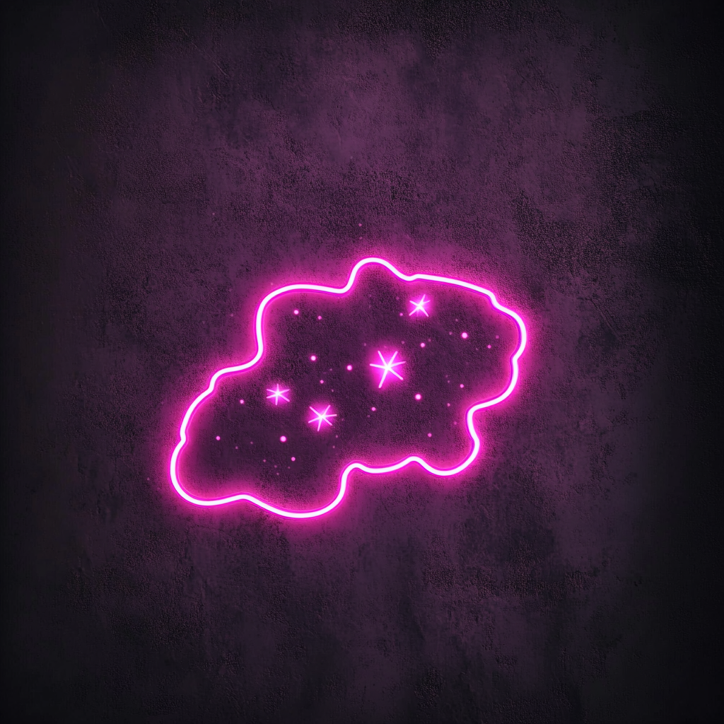 Starry Sky - Pink Neon Sign, 24 Inches