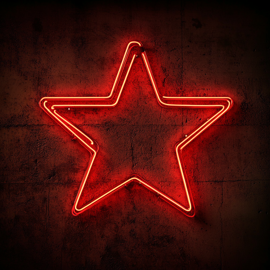 Star with Twinkles - Red Neon Sign, 24 Inches