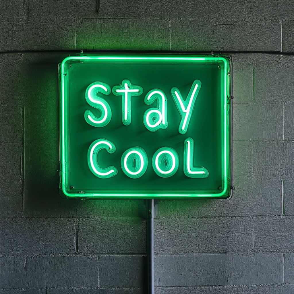 Stay Cool - Green Neon Sign, 24 Inches