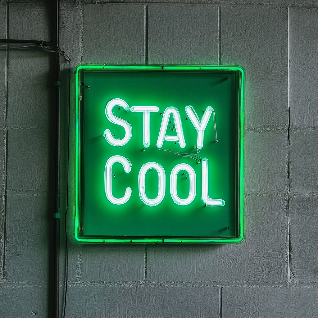 Stay Cool - Green Neon Sign, 18 Inches