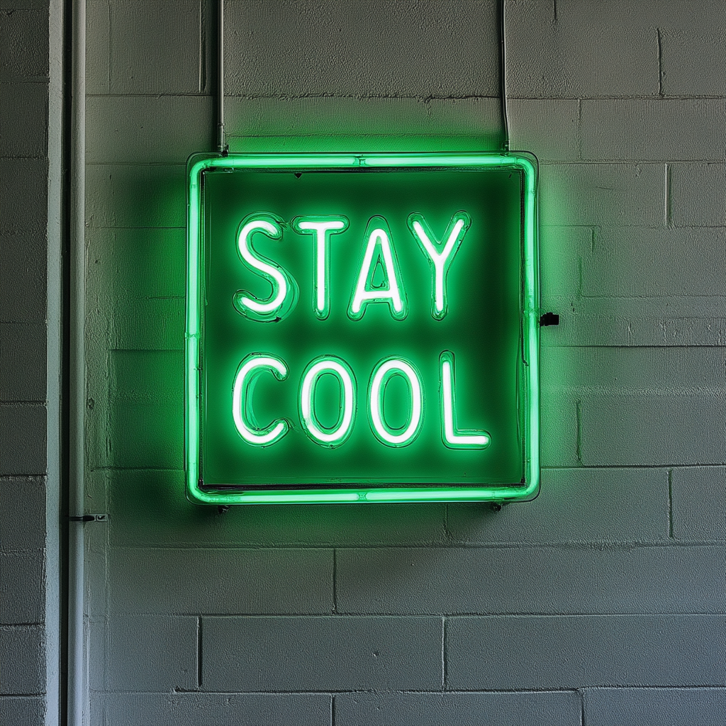 Stay Cool - Green Neon Sign, 18 Inches