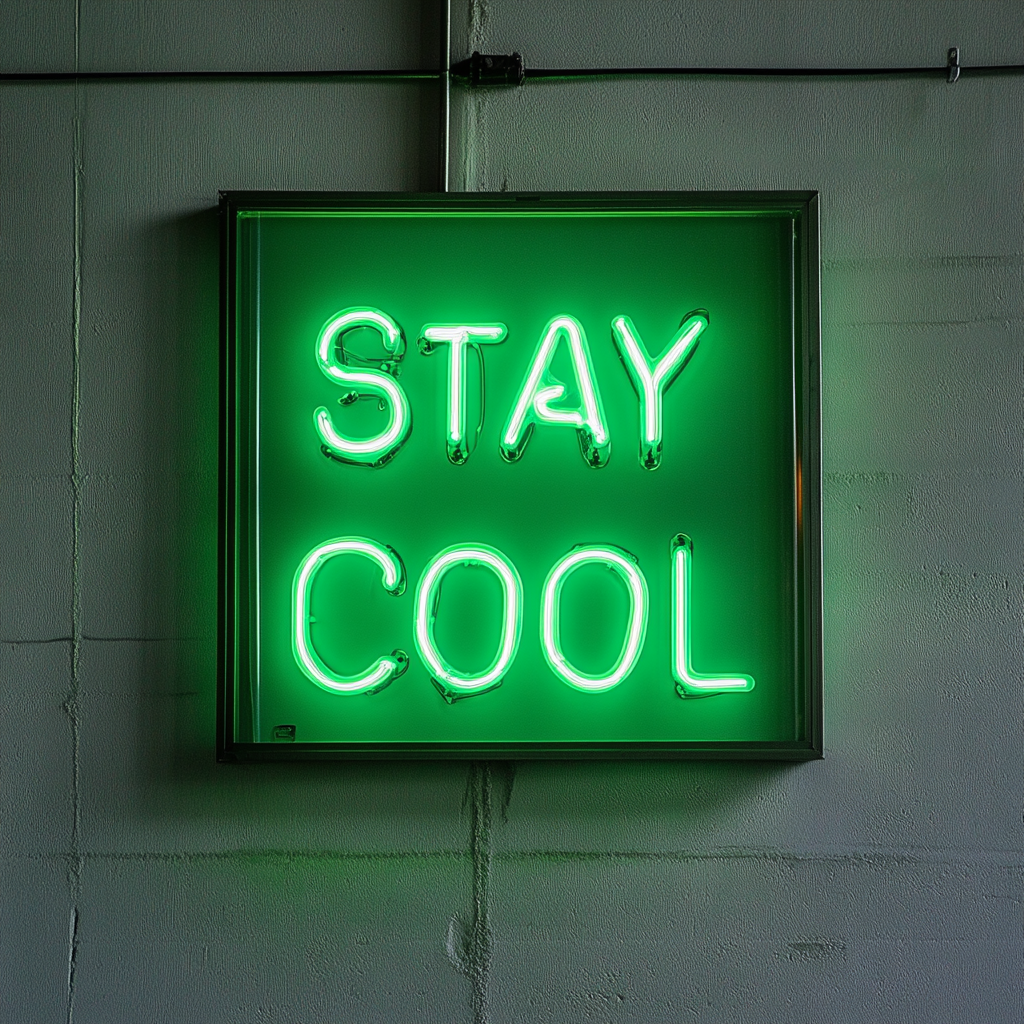 Stay Cool - Green Neon Sign, 18 Inches