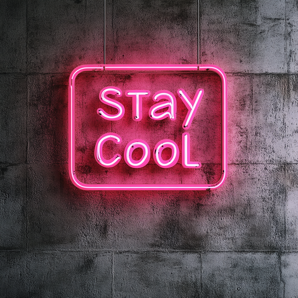Stay Cool - Pink Neon Sign, 18 Inches