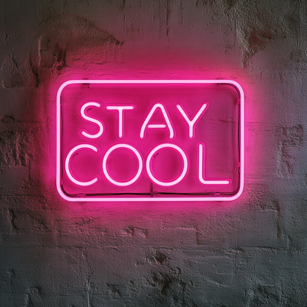 Stay Cool - Pink Neon Sign, 18 Inches