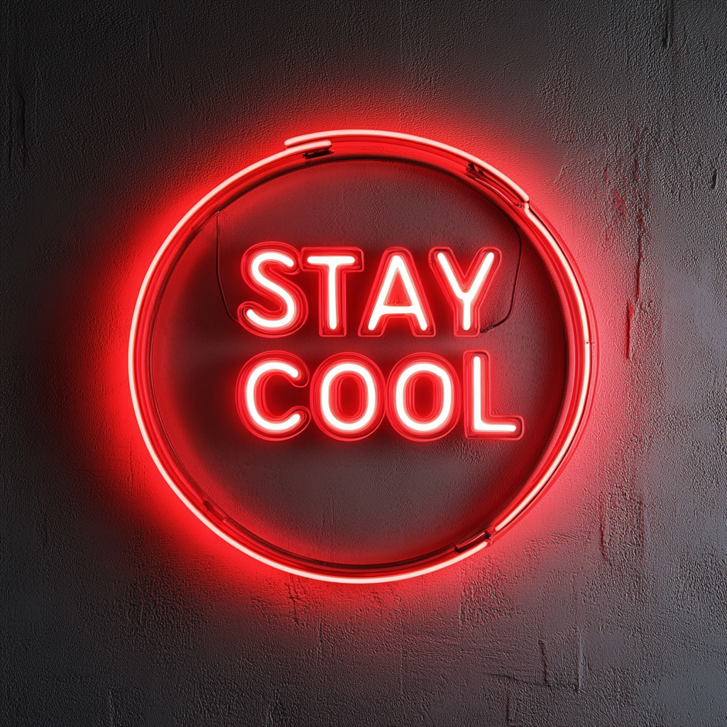 Stay Cool - Red Neon Sign, 18 Inches
