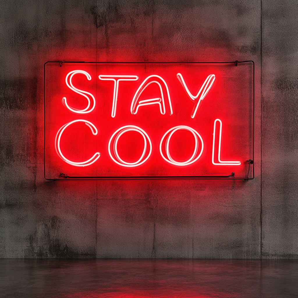 Stay Cool - Red Neon Sign, 18 Inches