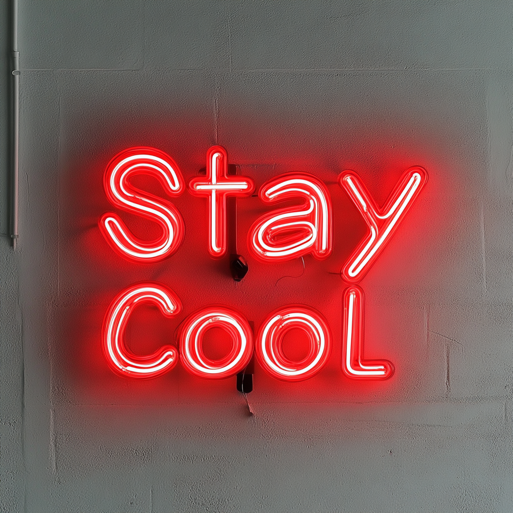 Stay Cool - Red Neon Sign, 18 Inches