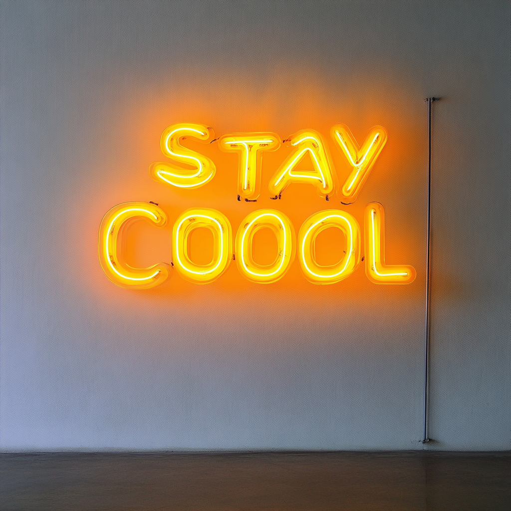 Stay Cool - Yellow Neon Sign, 24 Inches