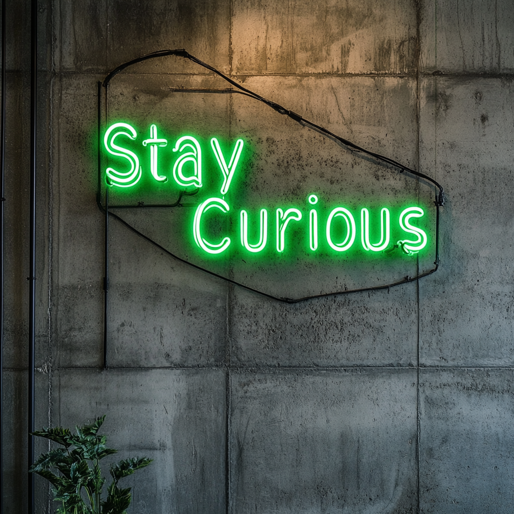 Stay Curious - Green Neon Sign, 24 Inches