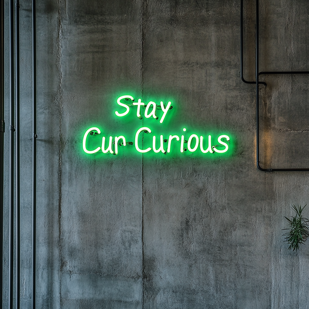 Stay Curious - Green Neon Sign, 24 Inches
