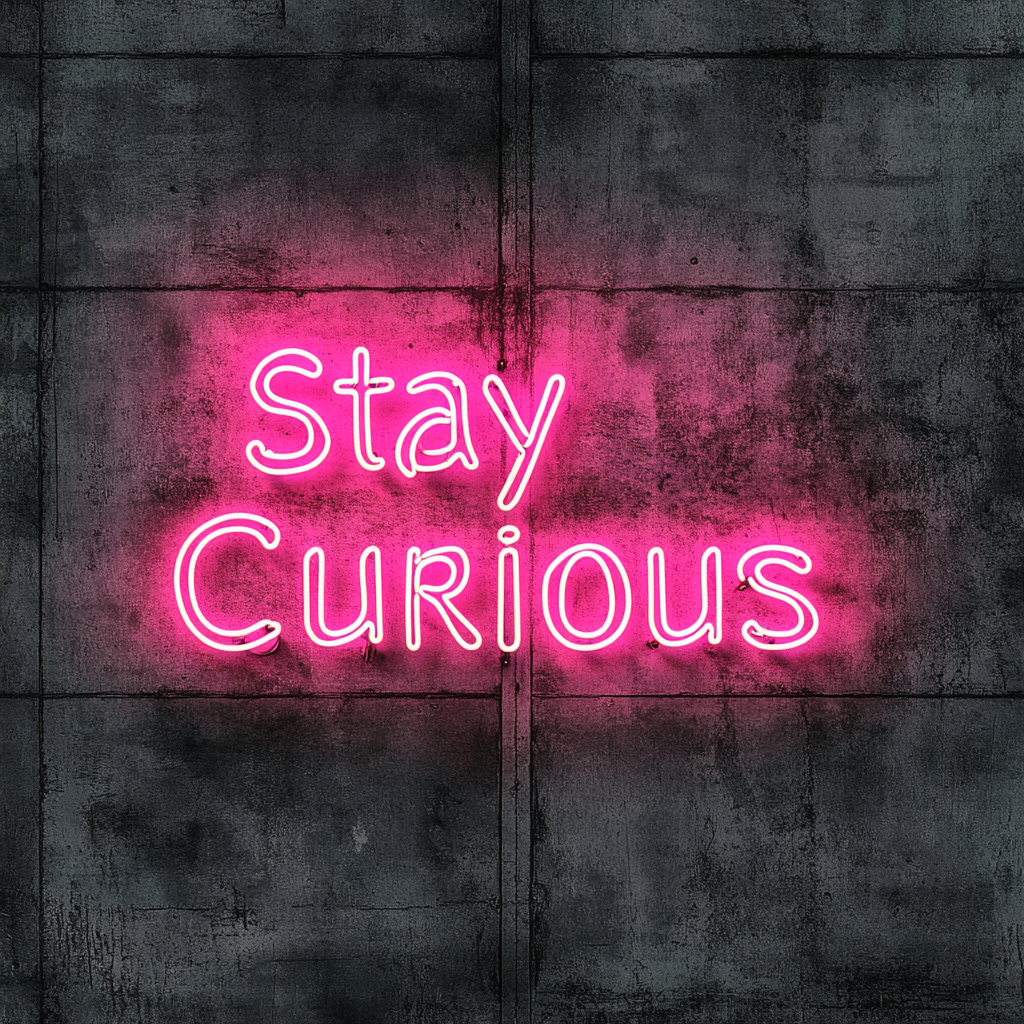 Stay Curious - Pink Neon Sign, 18 Inches