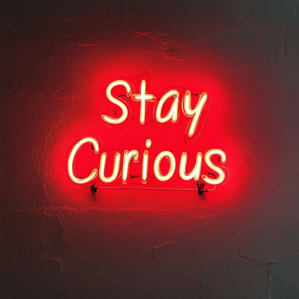 Stay Curious - Red Neon Sign, 18 Inches