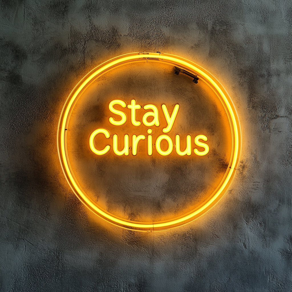 Stay Curious - Yellow Neon Sign, 24 Inches