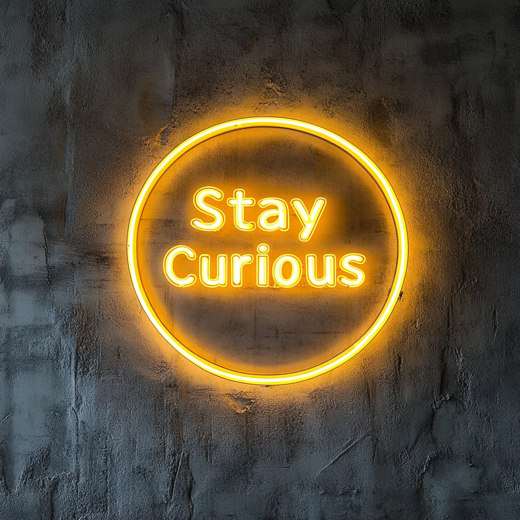 Stay Curious - Yellow Neon Sign, 24 Inches