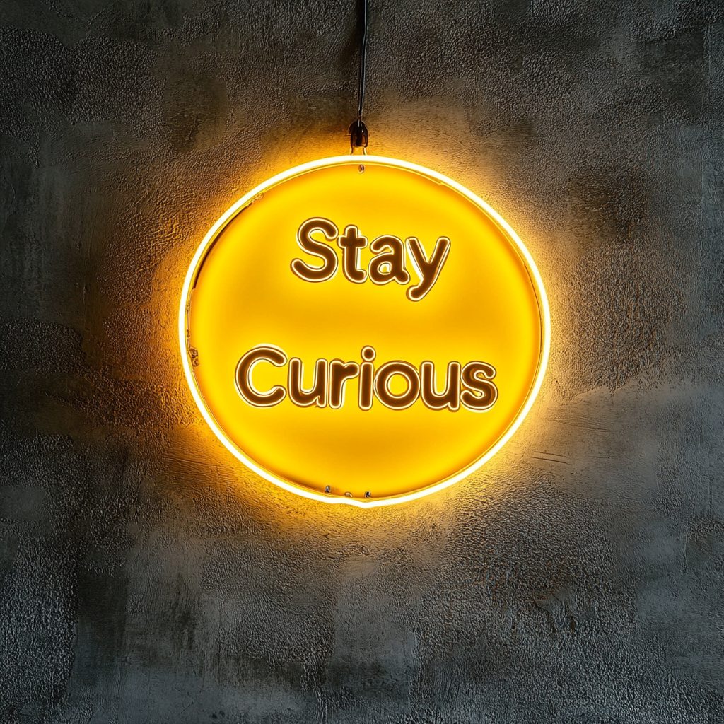 Stay Curious - Yellow Neon Sign, 24 Inches