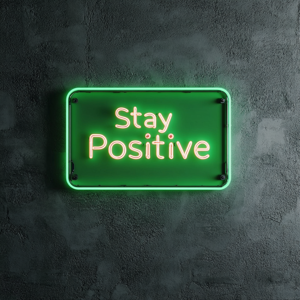 Stay Positive - Green Neon Sign, 24 Inches