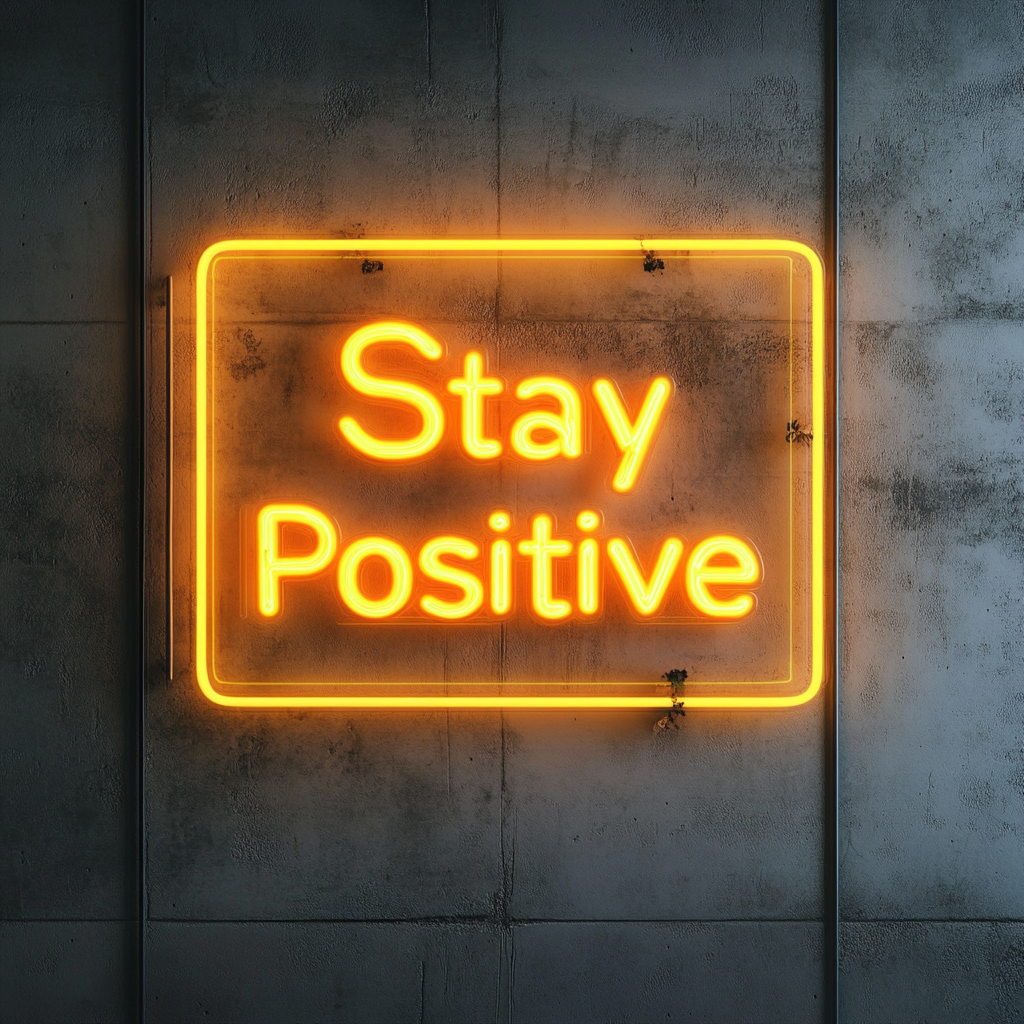 Stay Positive - Yellow Neon Sign, 24 Inches