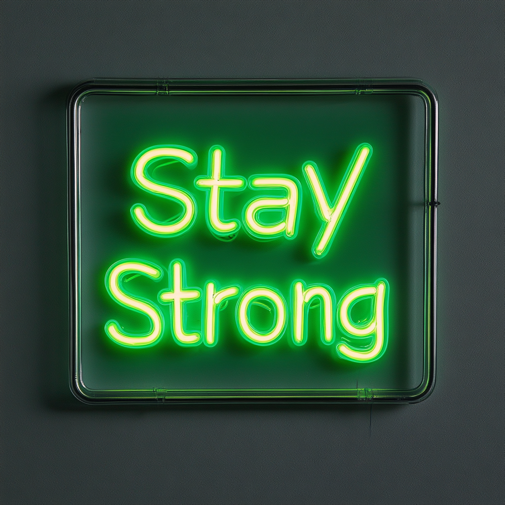 Stay Strong - Green Neon Sign, 24 Inches
