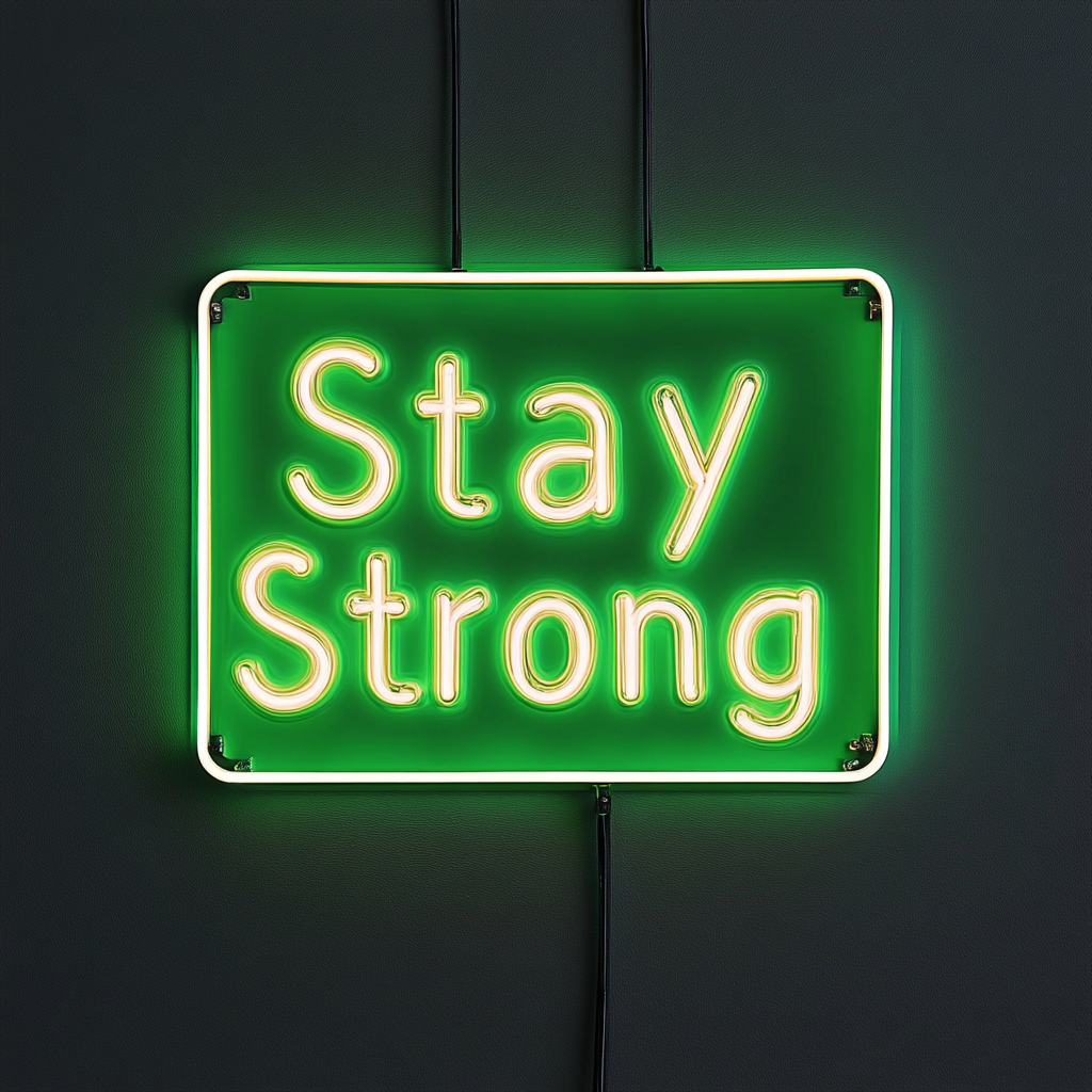 Stay Strong - Green Neon Sign, 24 Inches
