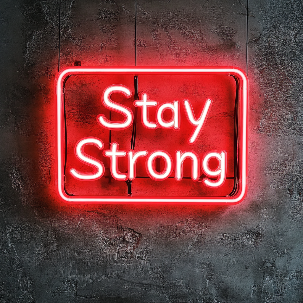 Stay Strong - Red Neon Sign, 18 Inches