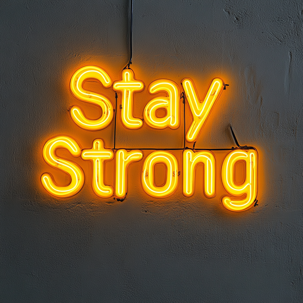 Stay Strong - Yellow Neon Sign, 24 Inches