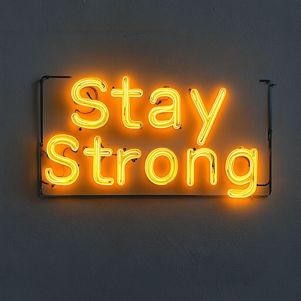 Stay Strong - Yellow Neon Sign, 24 Inches
